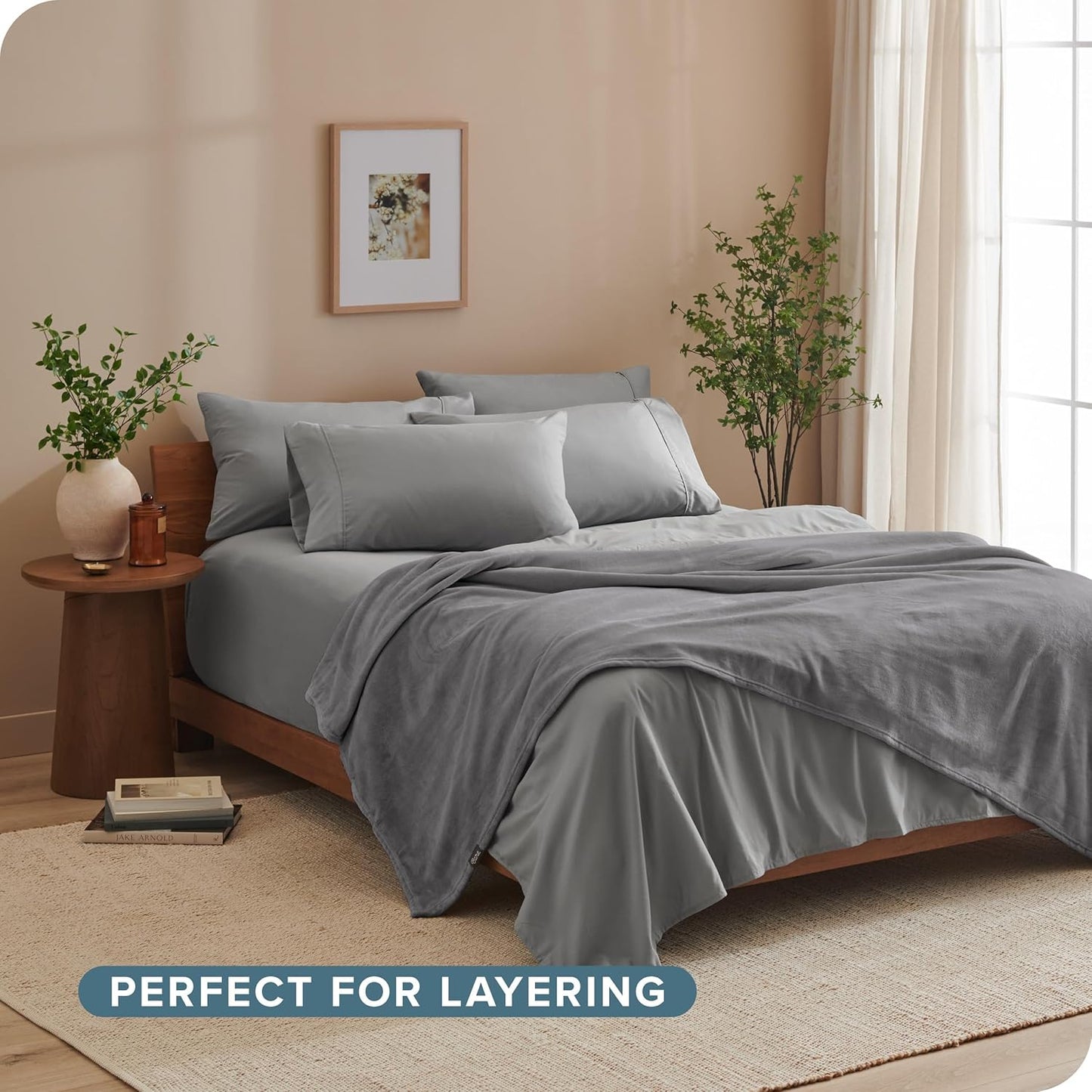 Fleece Blanket - King Size - Ultra-Soft Lightweight for Bed, Sofa, and Couch - Luxury Microplush - Cozy Warm Blanket (King, Grey)