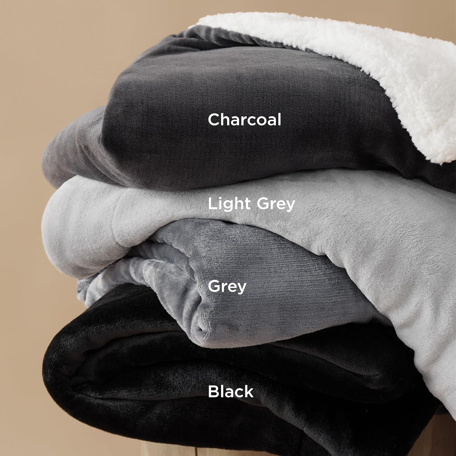 Sherpa Fleece Throw Blanket Twin Size for Couch - Thick and Warm, Soft Fuzzy Plush Blanke for Winter, Grey, 60X80 Inches