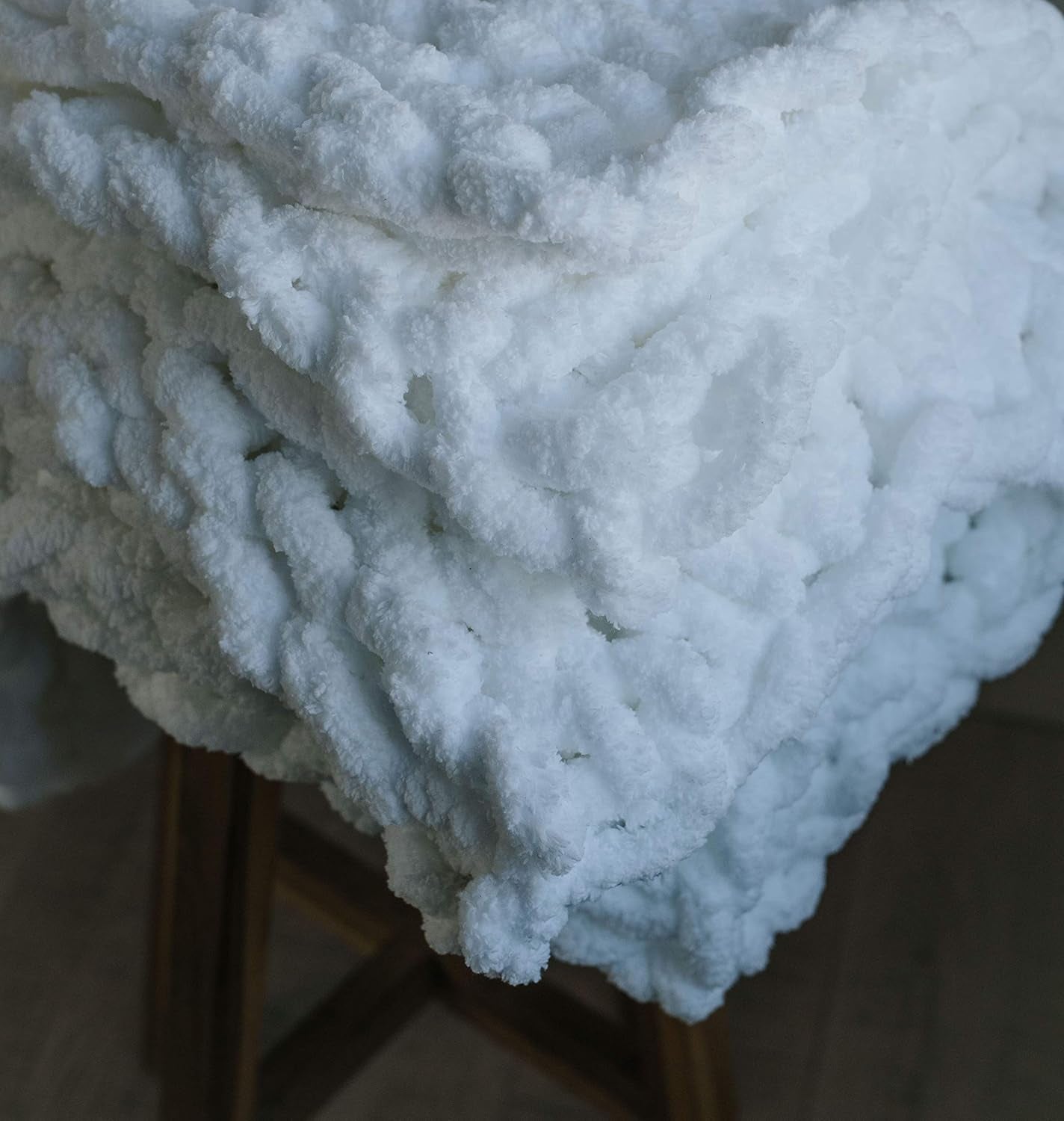 Chunky Knit Blanket- Soft Blanket- Handmade Chenille Yarn Throw Blanket (50X60)