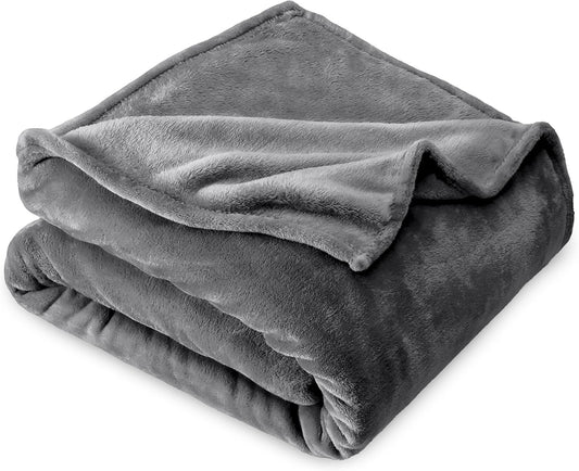 Fleece Blanket - King Size - Ultra-Soft Lightweight for Bed, Sofa, and Couch - Luxury Microplush - Cozy Warm Blanket (King, Grey)