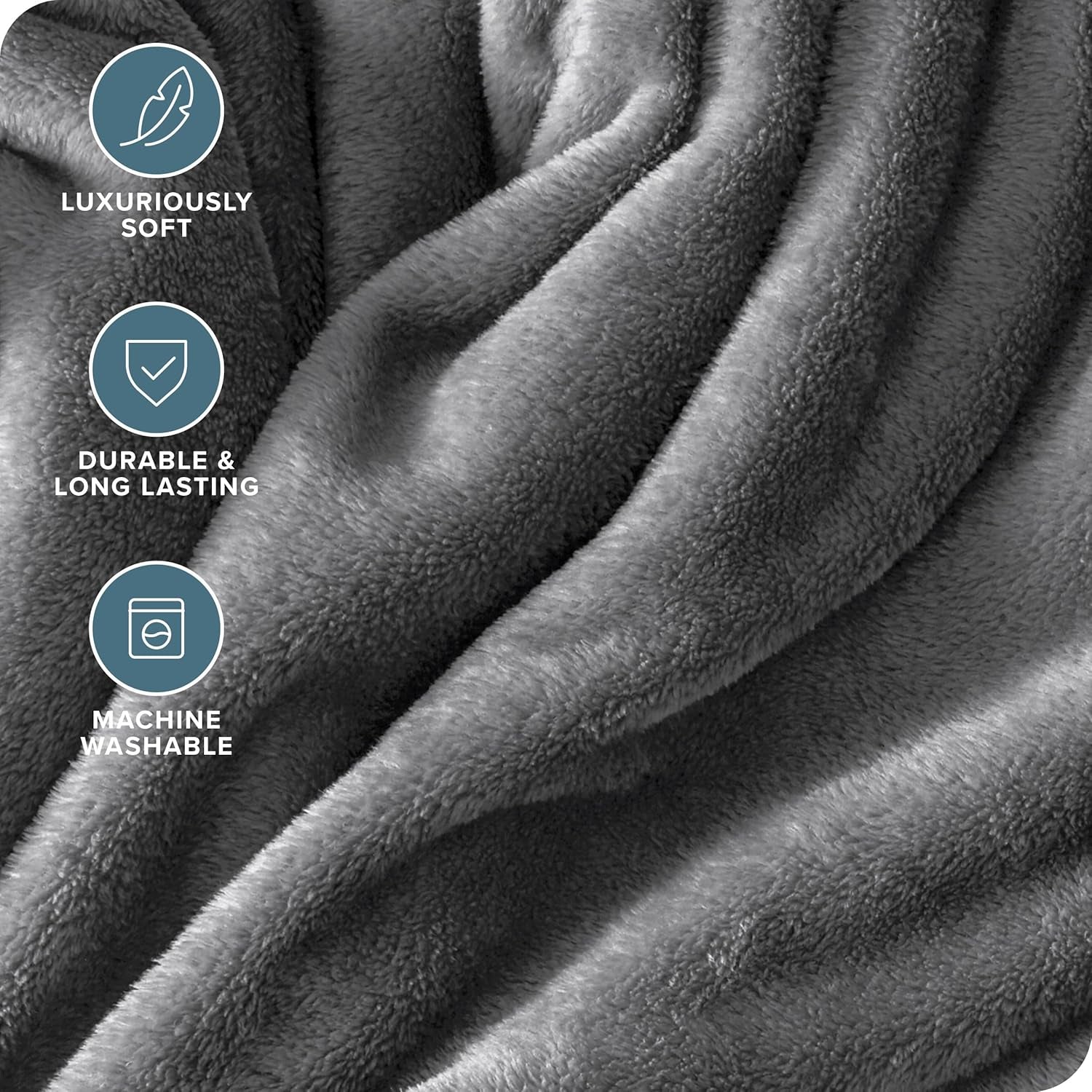 Fleece Blanket - King Size - Ultra-Soft Lightweight for Bed, Sofa, and Couch - Luxury Microplush - Cozy Warm Blanket (King, Grey)