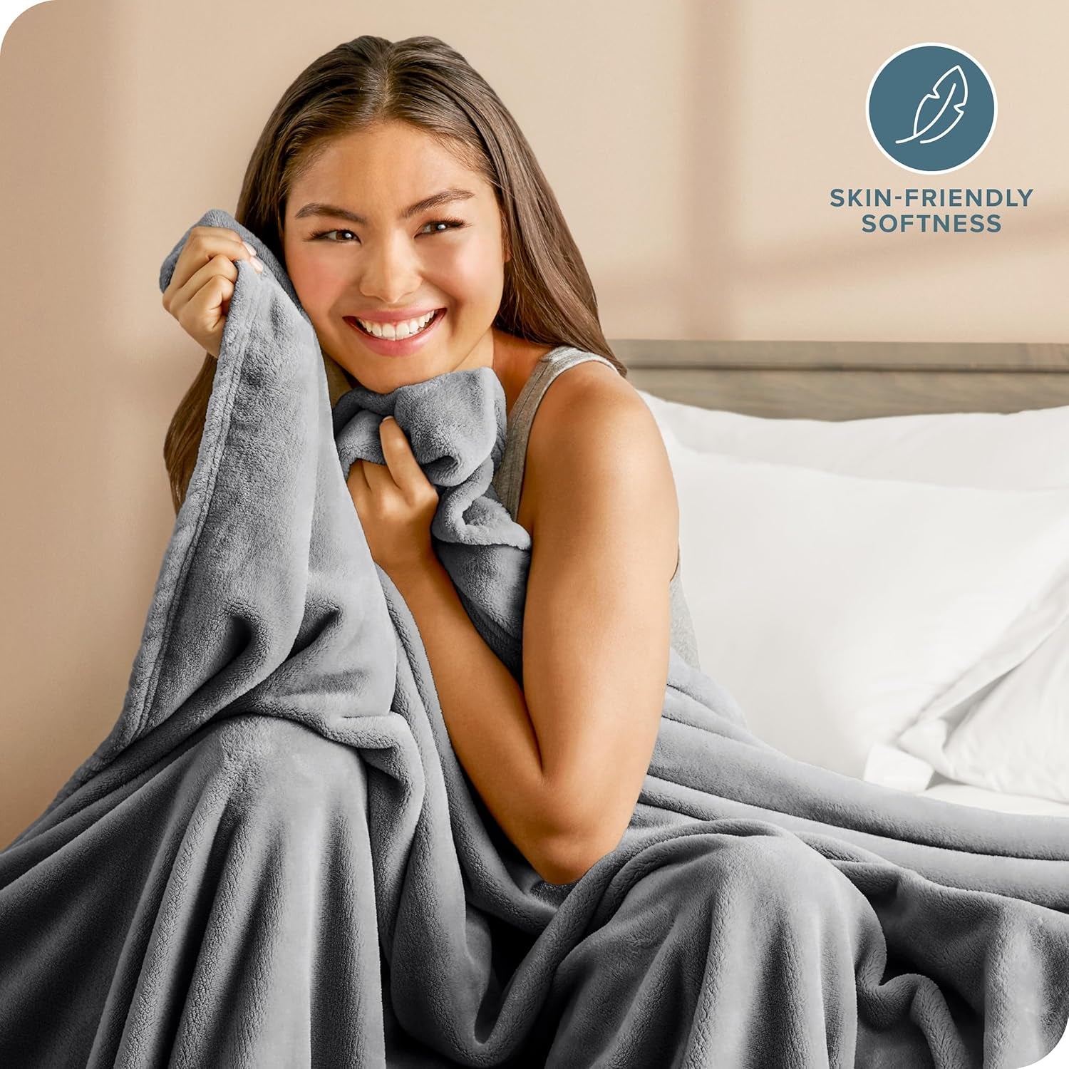 Fleece Blanket - King Size - Ultra-Soft Lightweight for Bed, Sofa, and Couch - Luxury Microplush - Cozy Warm Blanket (King, Grey)