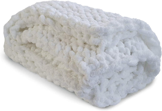 Chunky Knit Blanket- Soft Blanket- Handmade Chenille Yarn Throw Blanket (50X60)
